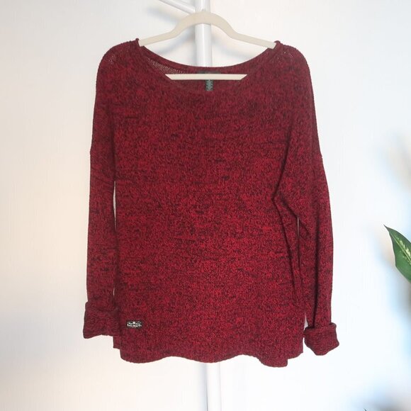 Ralph Lauren Jeans Burgundy & Black Boat Neck Long Sleeve Pullover Sweater Sz. M - Picture 9 of 16